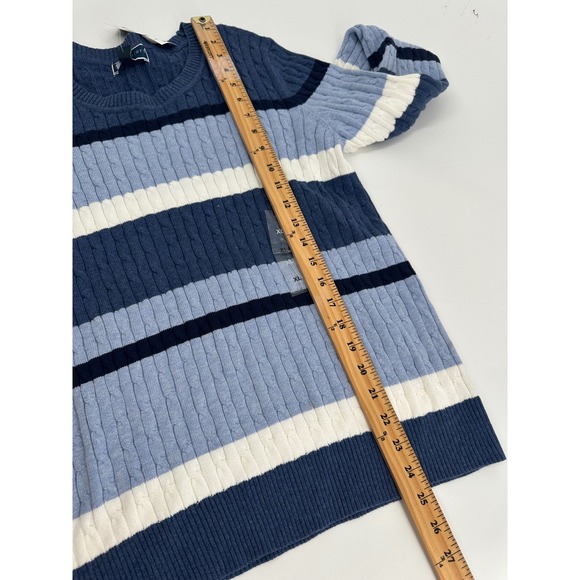 KAREN‎ SCOTT Women's Striped Cable Knit Crew Neck Long Sleeve Sweater XL - Picture 2 of 7